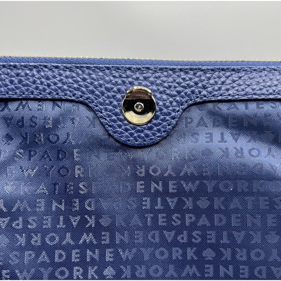 Kate Spade Miri Chester Street Handle Crossbody Bag Pebbled Leather Blue Flap - Picture 14 of 16